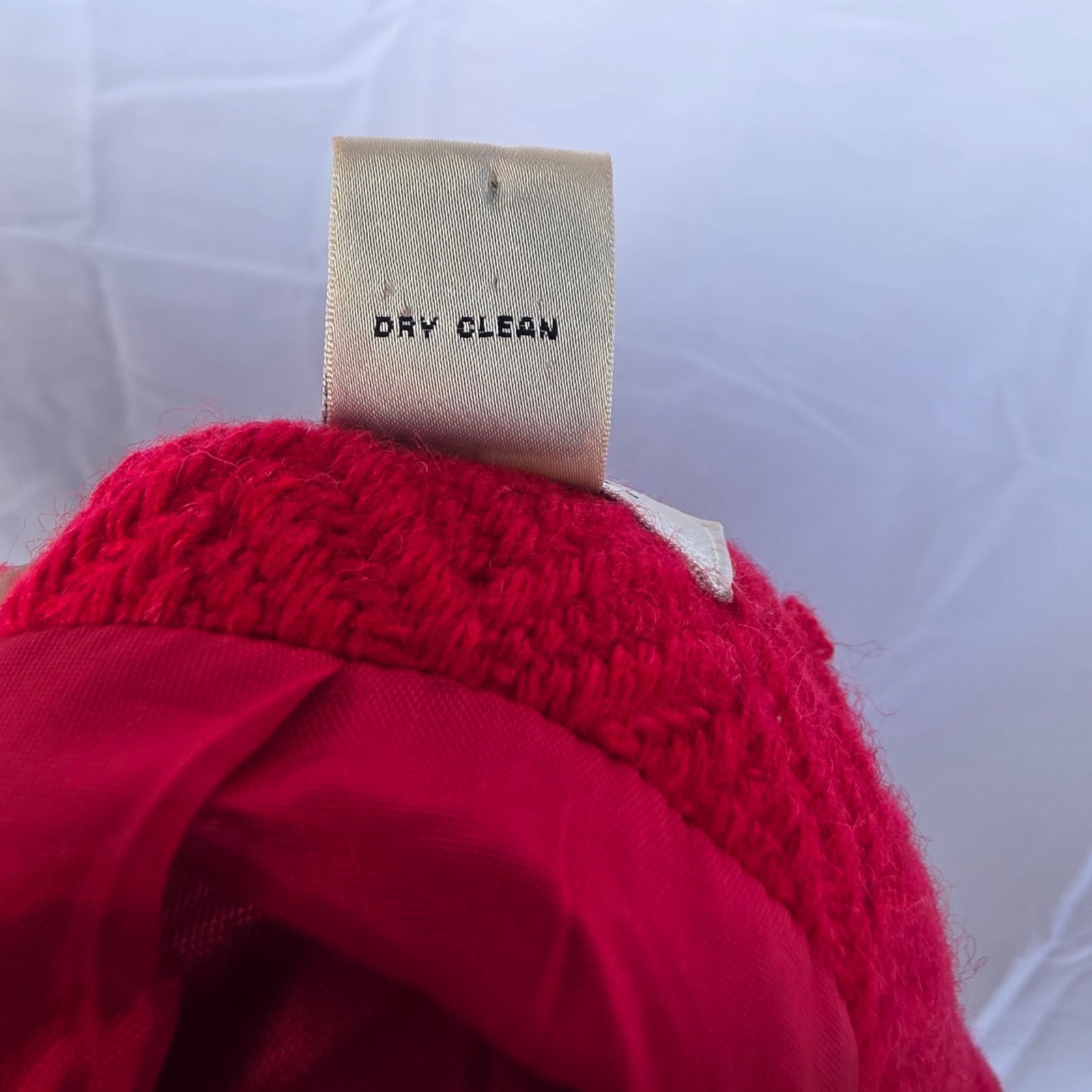 VTG Harold’s Red Wool Blend Jacket Women S Herringbone Textured Button Coat