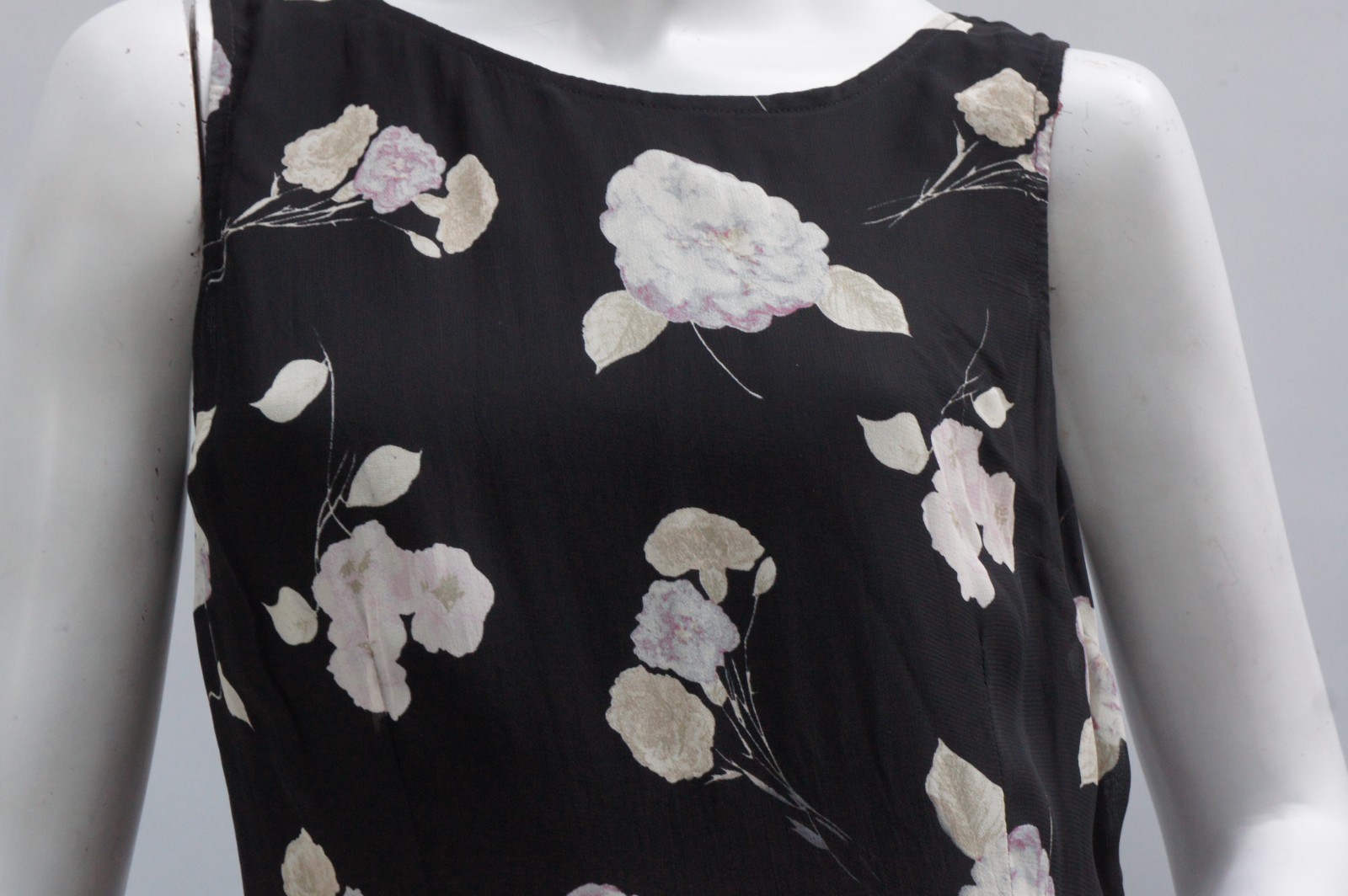 Vintage 90s Floral Print Black Dress by Petite Sophisticate Made In Italy