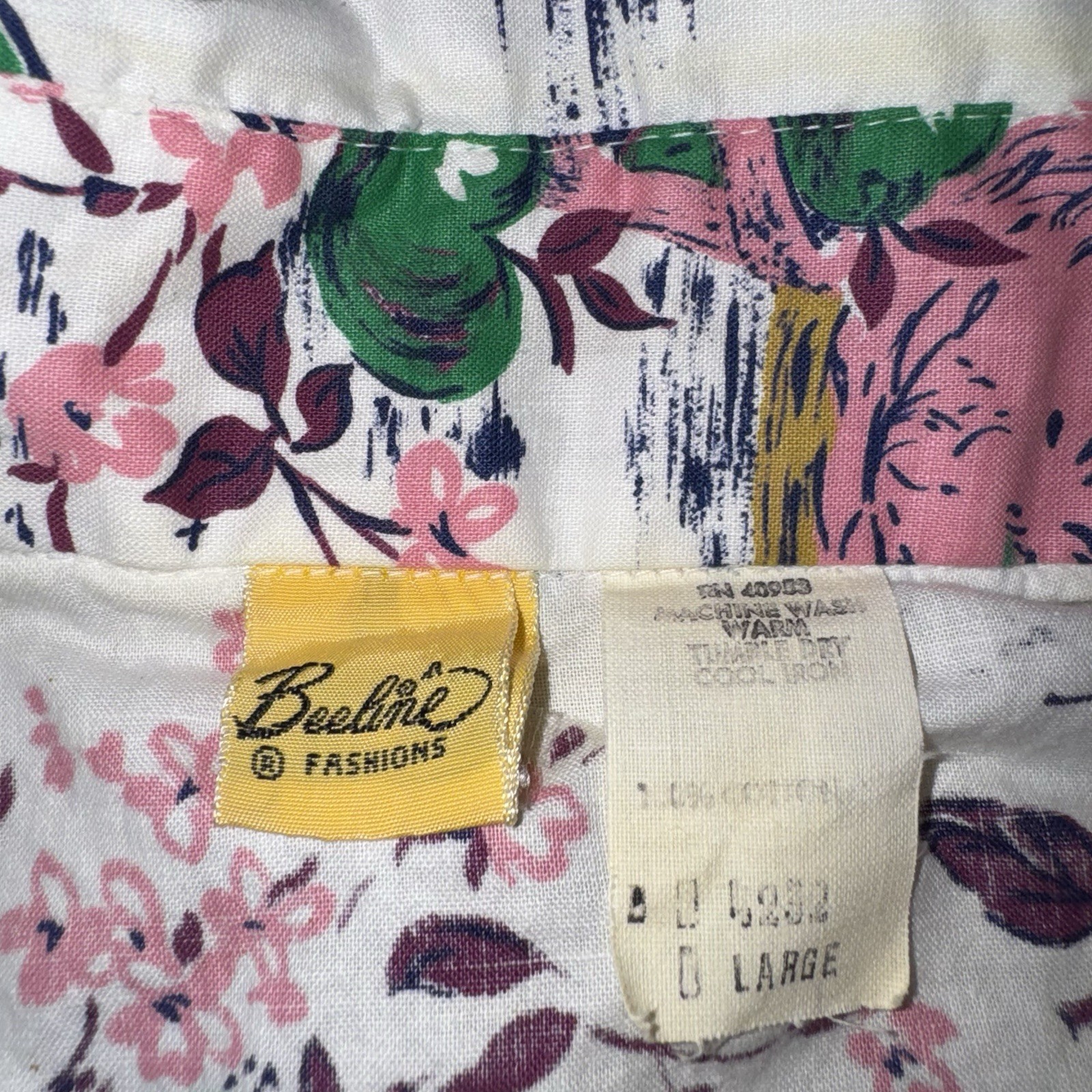 Vtg 60s 70s Beeline Fashions Shirt Womens Disco Hippie Woodstock Boho Chic Large
