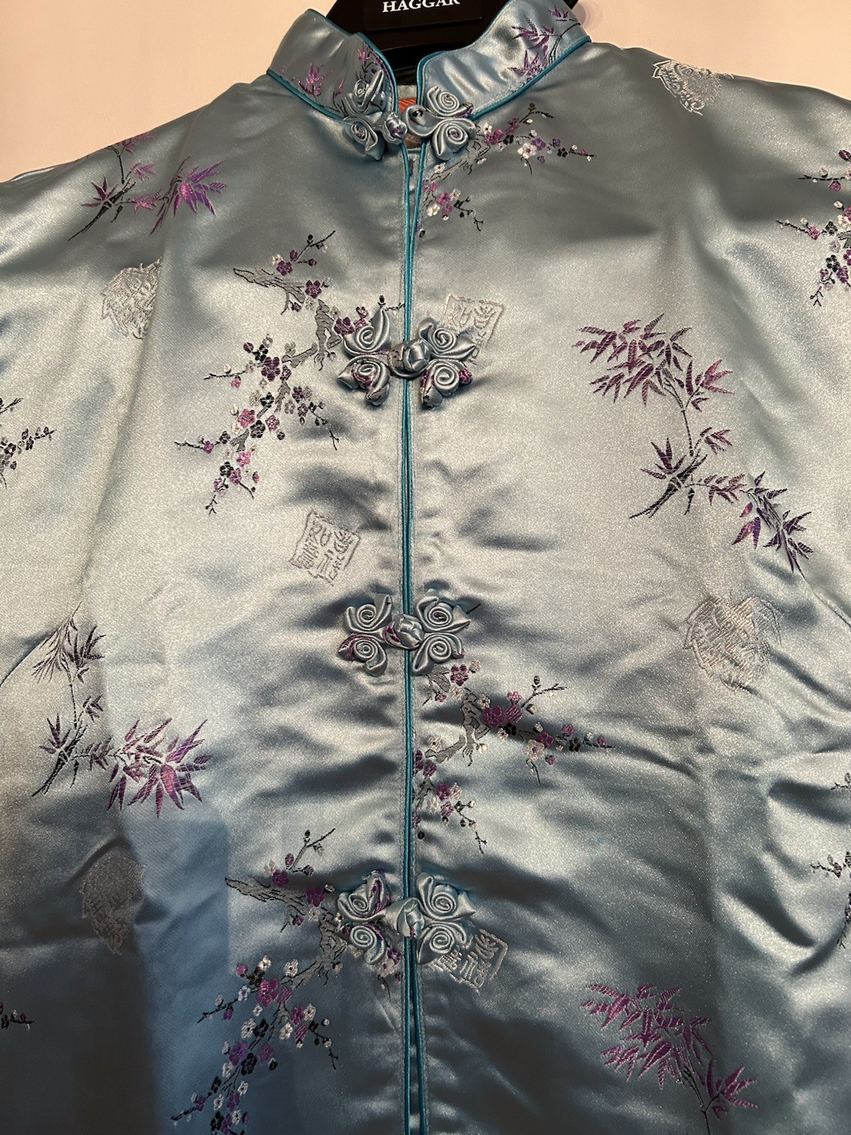 VTG Chinese EveningLoungewear Pajama Set Top & Matching Pants Size Medium 1950s