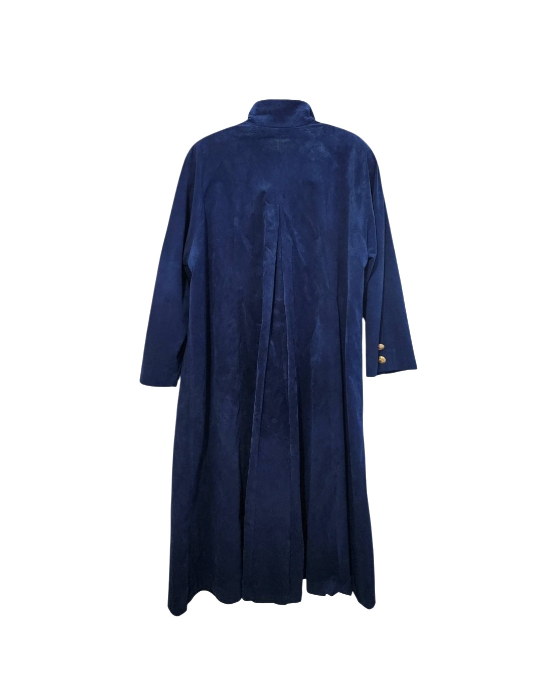 Vtg Count Romi Ltd Ultra Suede Long Blue Trench Coat Women&rsquo;s 52&Prime; bust (8 sz tag)
