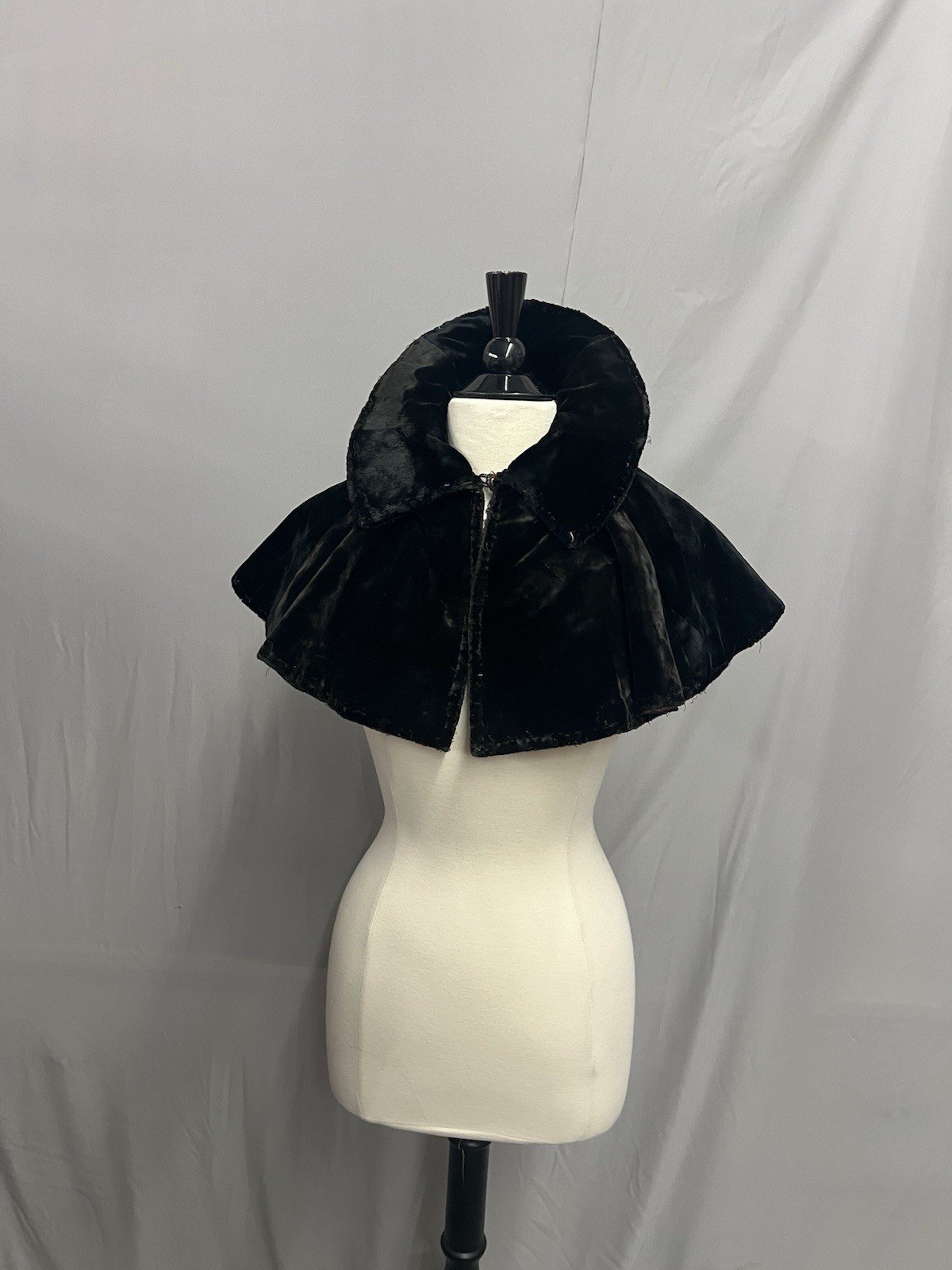 Elegant 1890’s Black Plush Velvet Caplet
