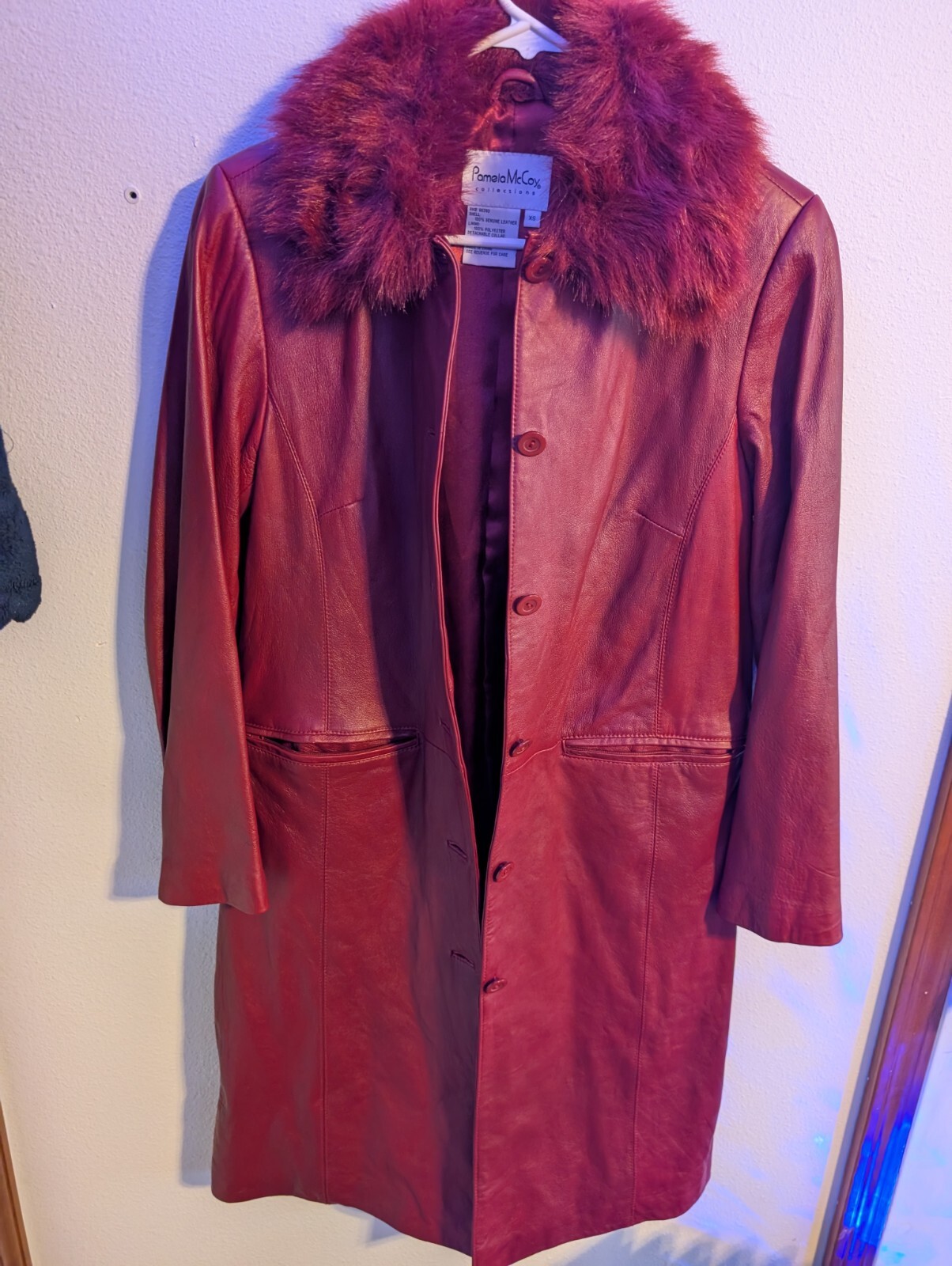 Pamela mcCoy Leather Coat