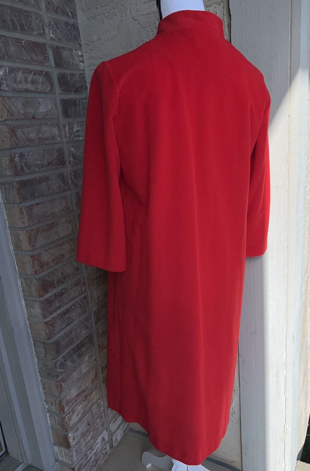 VTG 60&rsquo;s UNION MADE Evelyn Pearson SMALL Felt Robe Velvet Asian Housecoat Dress