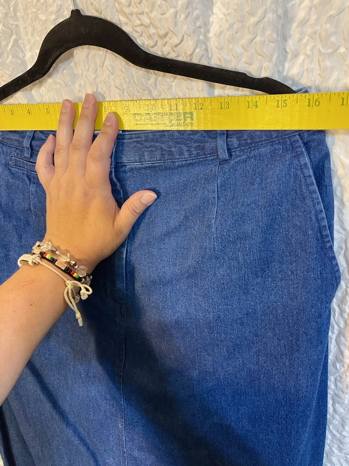 Vintage Talbots Deep Blue💙100% Cotton Denim Maxi Skirt Size 14 Long Slit EUC