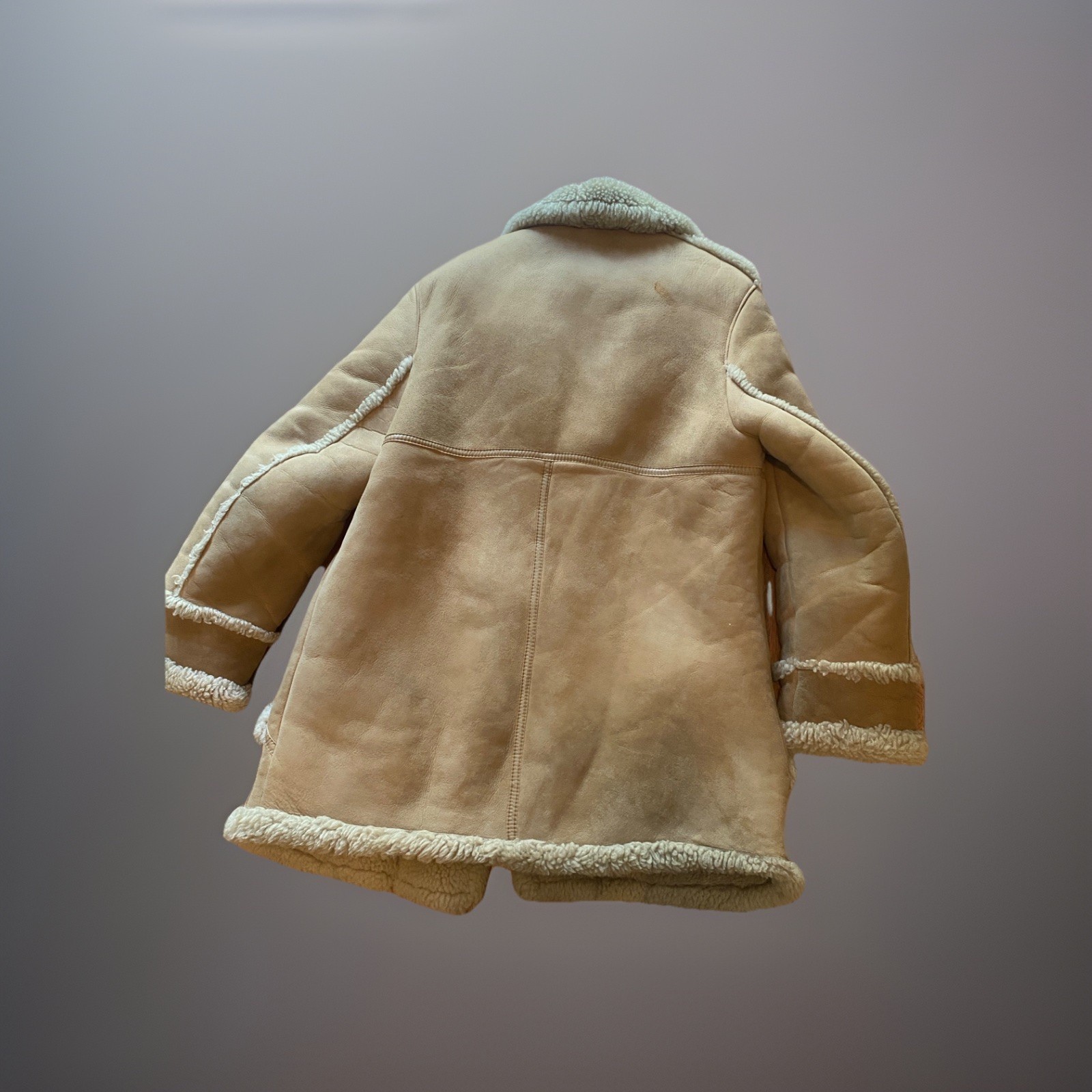 Vintage John Paterson UK Shearling Coat Real Lambskin 38 England Leather Women