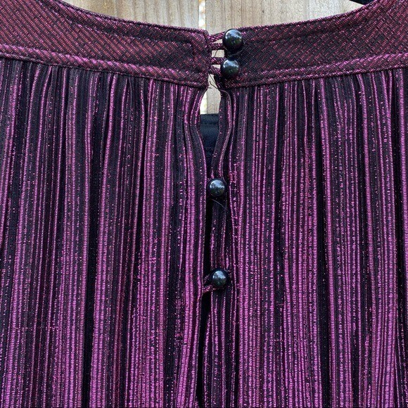 Vintage Risa Ann New York Pink Metallic Pleated Dress