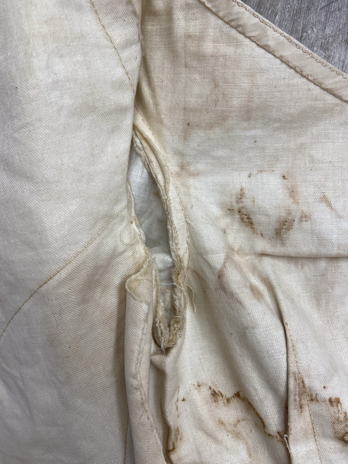 Antique Victorian Ivory Colored Silk Moire Lace Up Back Pointed Bodice AS IS