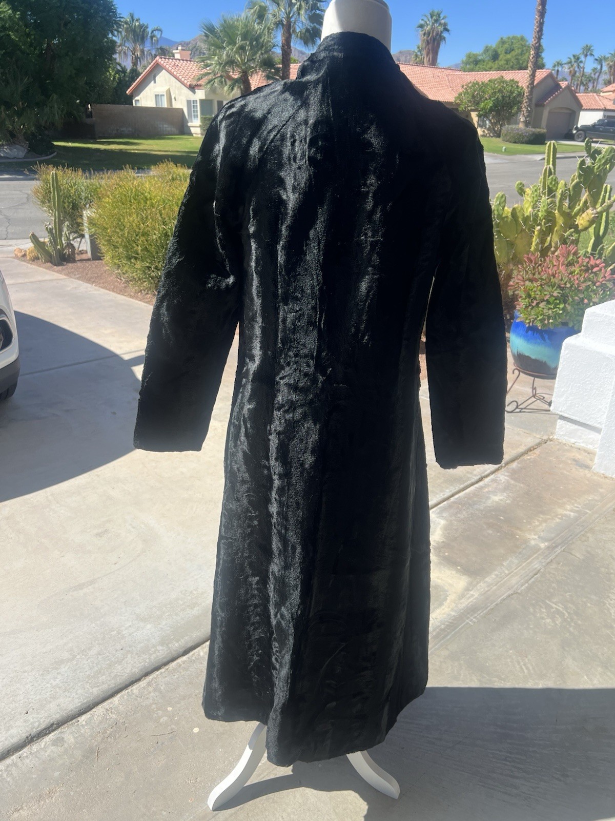 Vintage Faux Lamb Long Coat Evening