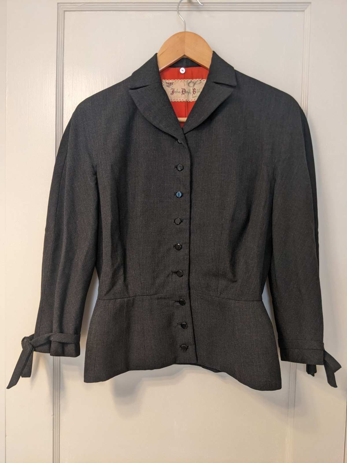 Vintage 1930s/1940s Women&rsquo;s Button Suit Jacket Seattle Peplum Lined 28&Prime; Waist