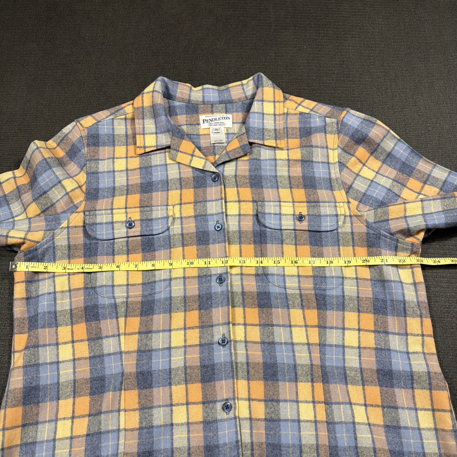 Vintage Pendleton Women’s 100% Virgin Wool Plaid Long Sleeve XL Button Up