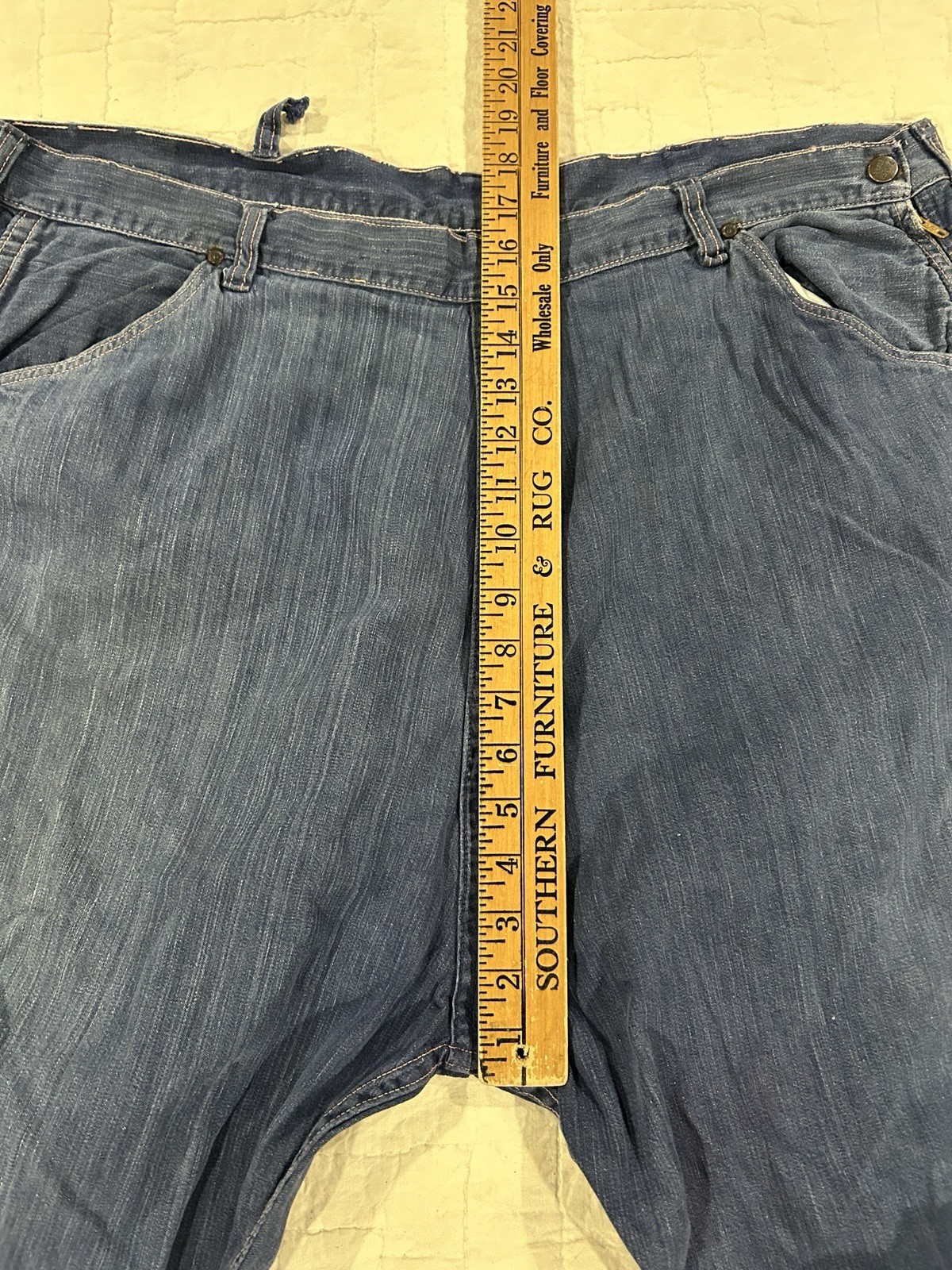 Vintage JC Penney Ranch Craft Side Zip Denim Carpenter Pants Vat Dyed Size 40×29