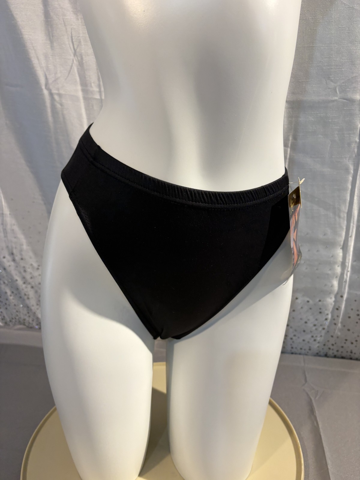 ELITA Silk Magic Vintage NWT BLACK Hi-Cut Brief Panty size L large