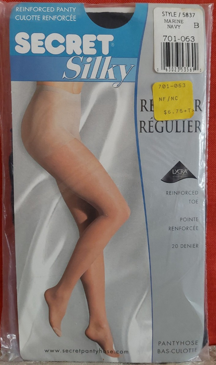 Vintage Pantyhose Secret Silky Regular Navy Size B BSECP2