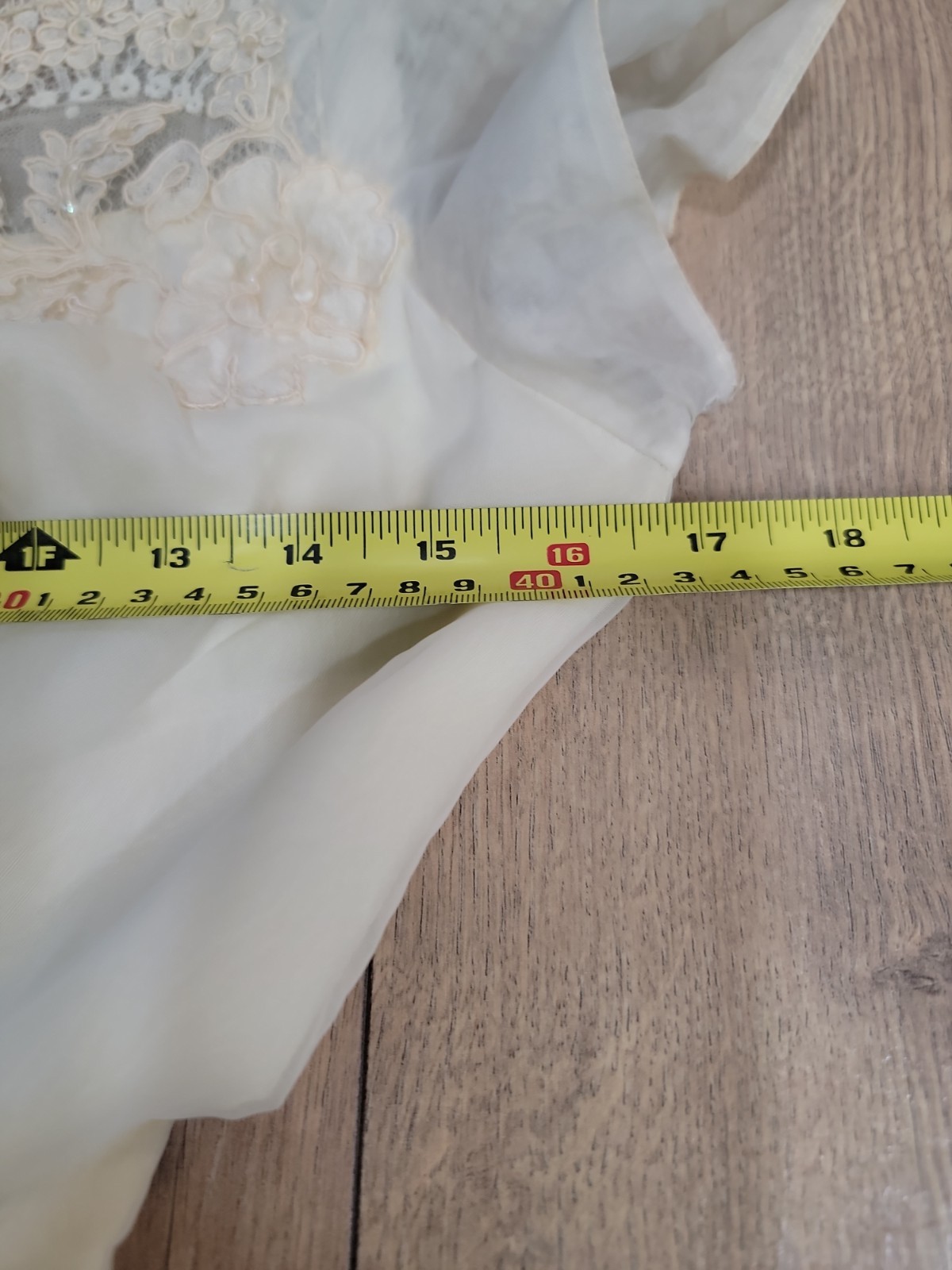 Vtg 50s Wedding Dress Ivory Organza Full Skirt Cocktail Scarf pinup Bridal/As Is
