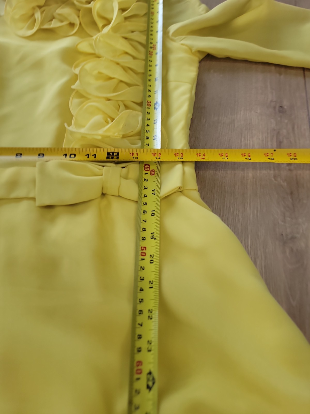 VTG 60&rsquo;s&rsquo;70s Pouponne Anvers Belgium Yellow Chiffon Ruffle Mini Dress Mod