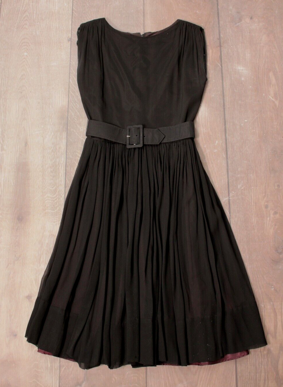 Vtg Women&rsquo;s 50s 60s Black Chiffon Formal Cocktail Dress 1950s 1960s XS/S