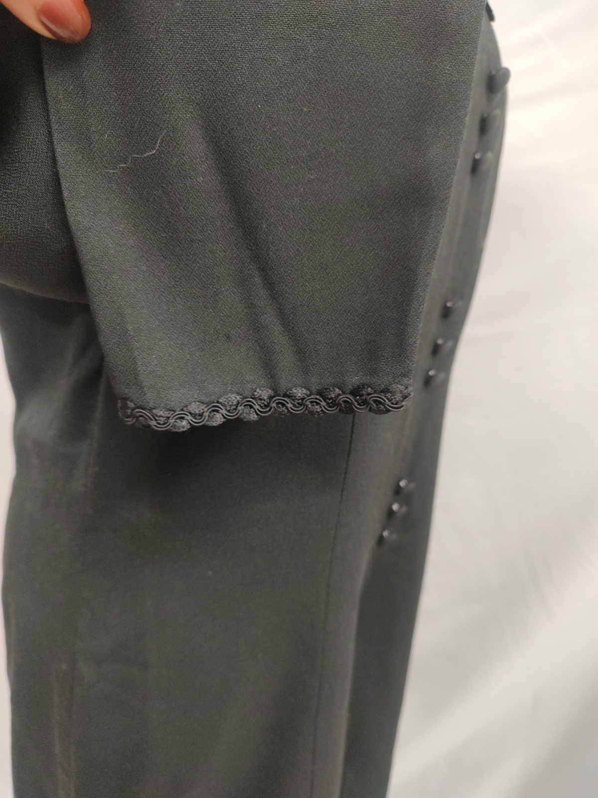 80&rsquo;s Vintage Studio 1 Dress Black Jacket Dress Style Keyhole Neck Braided Trim L