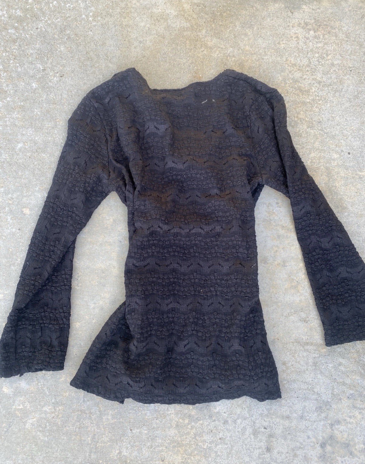 Vintage Elementz Black Whimsical Goth Top Sz PS 90s Vtg Dark Fairy