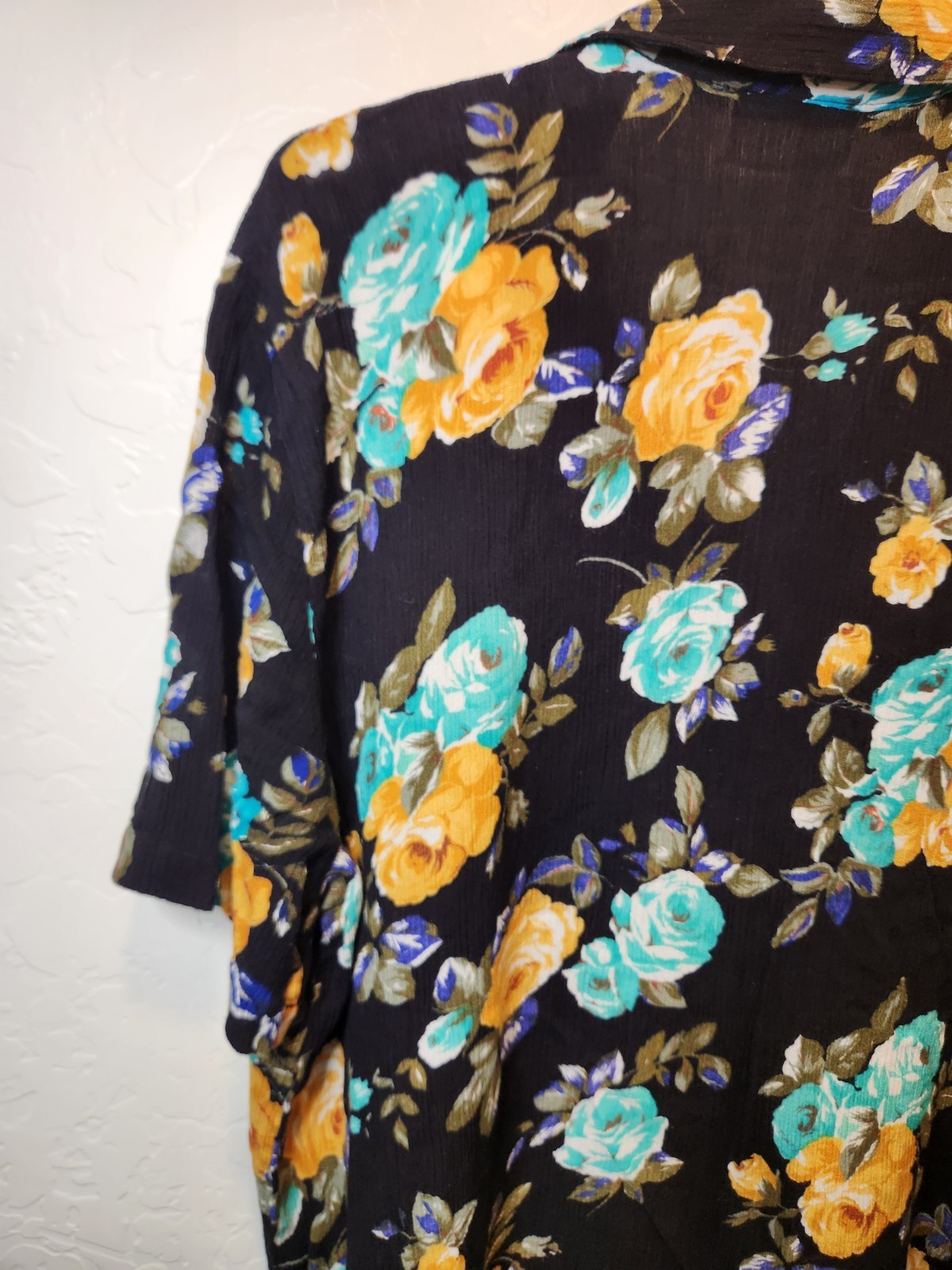 VTG 90s Kathie Lee Floral Button-Down Blouse Spring Summer Plus Size 26W