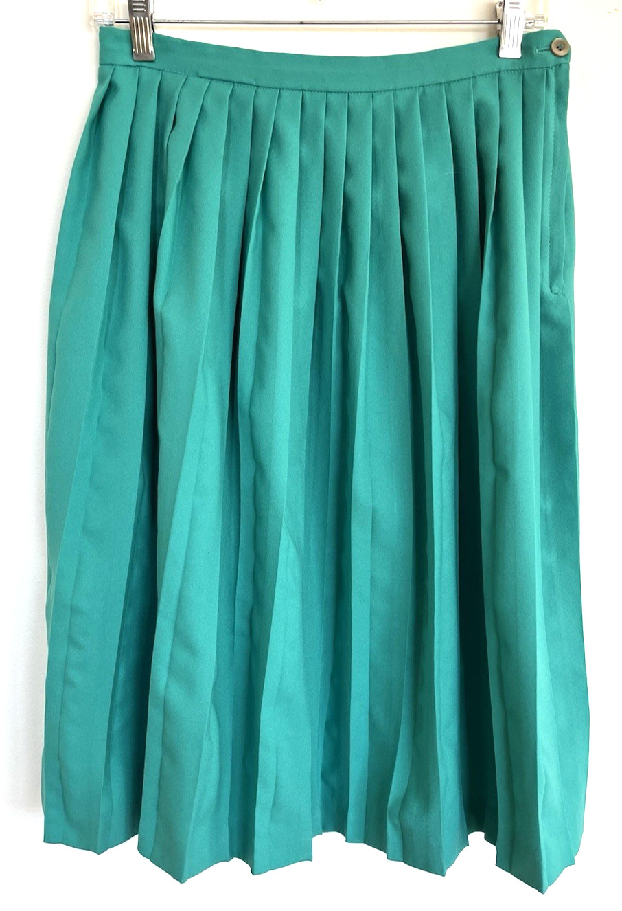 Vintage RRRRRUSS Russ Togs Women&rsquo;s 12 Green Pleat Skirt Union Made in USA