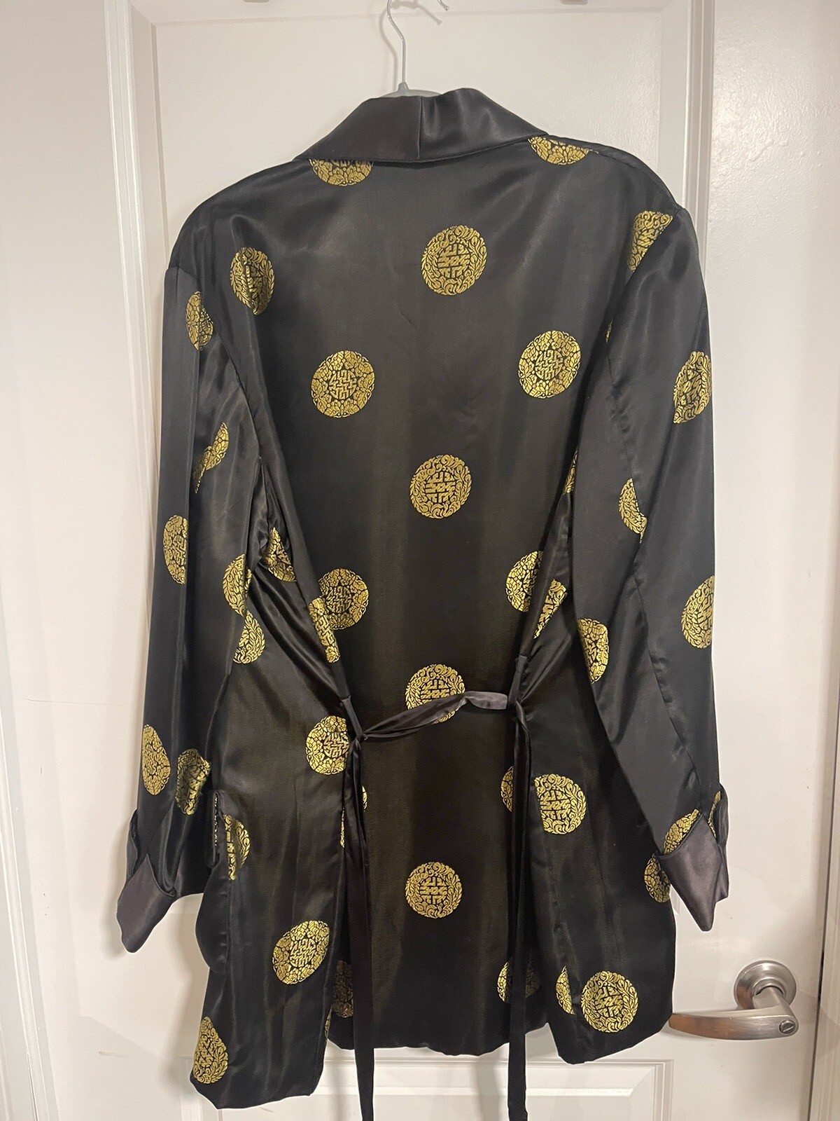 Authentic Vintage Chinese Robe Solz Squirrel Black/Gold Made in China Size 46