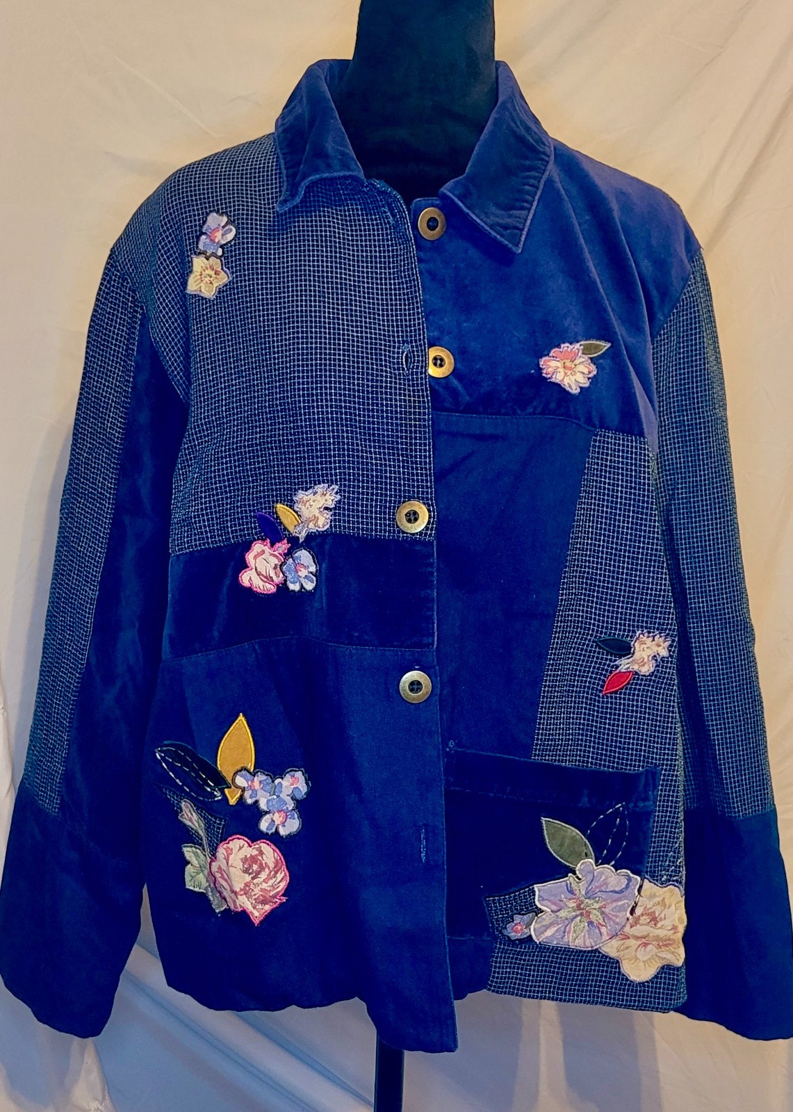 Women&rsquo;s XL VTG Patchwork Granny Glam Jacket Cottagecore Y2K Retro Boho