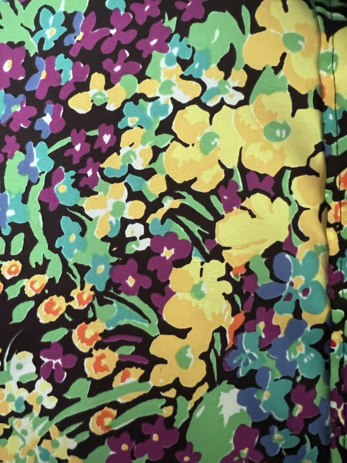 Vintage 70s Sears Jr Bazaar Polyester Floral Long Sleeve Button Up Shirt Size 9