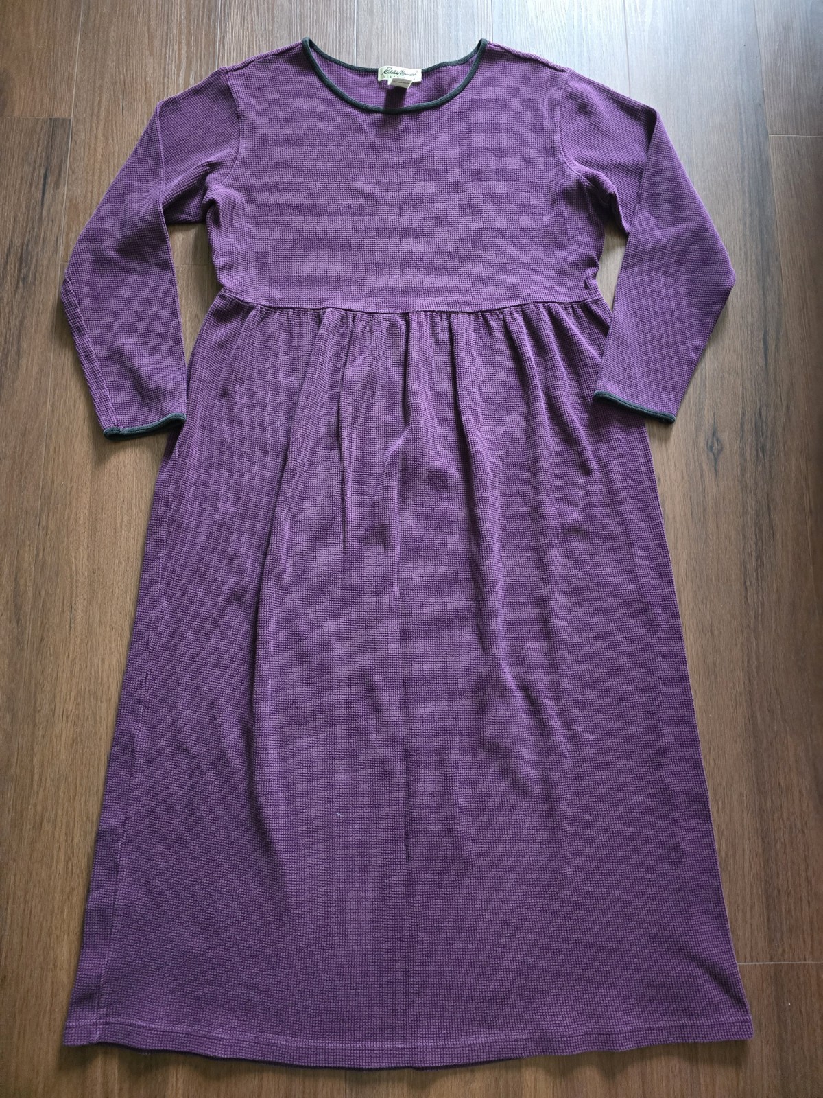 Vintage 90s Y2k Eddie Bauer Cotton Dress Purple Womens Medium Teacher Style