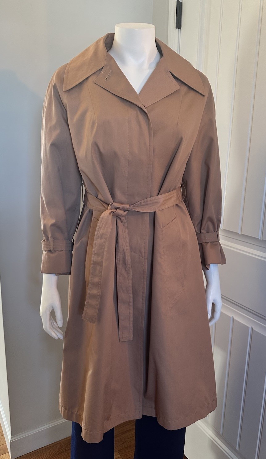 Vintage Misty Harbor Tan Trench Coat Petite size 10 Womens Made in USA