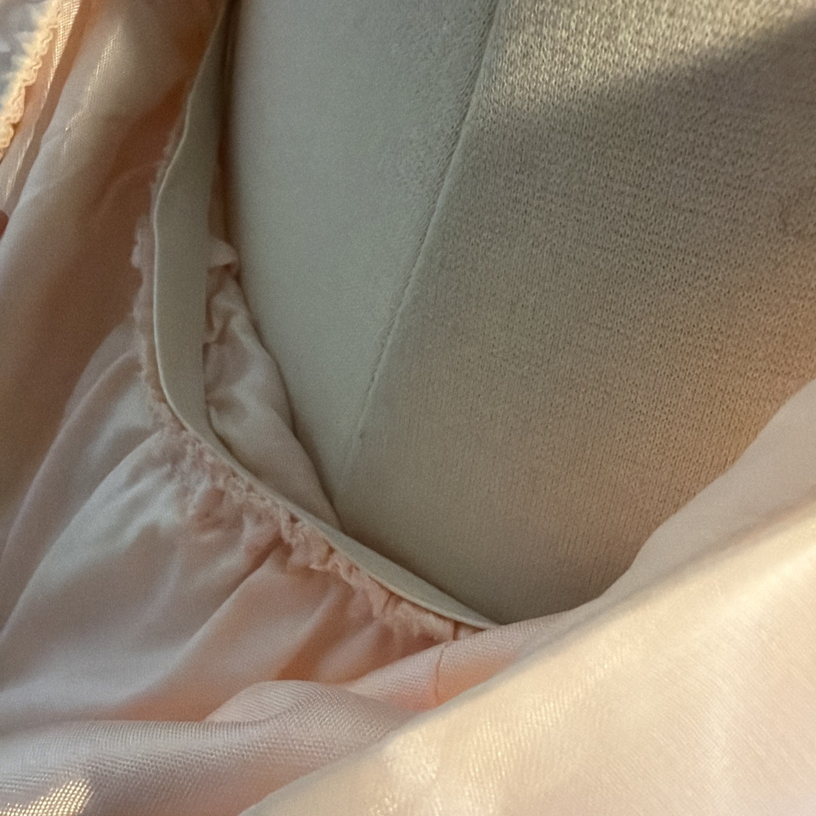 Vintage Blush Pink Polyester Chiffon Maxi Dress | Size 12 | Formal | Made in USA