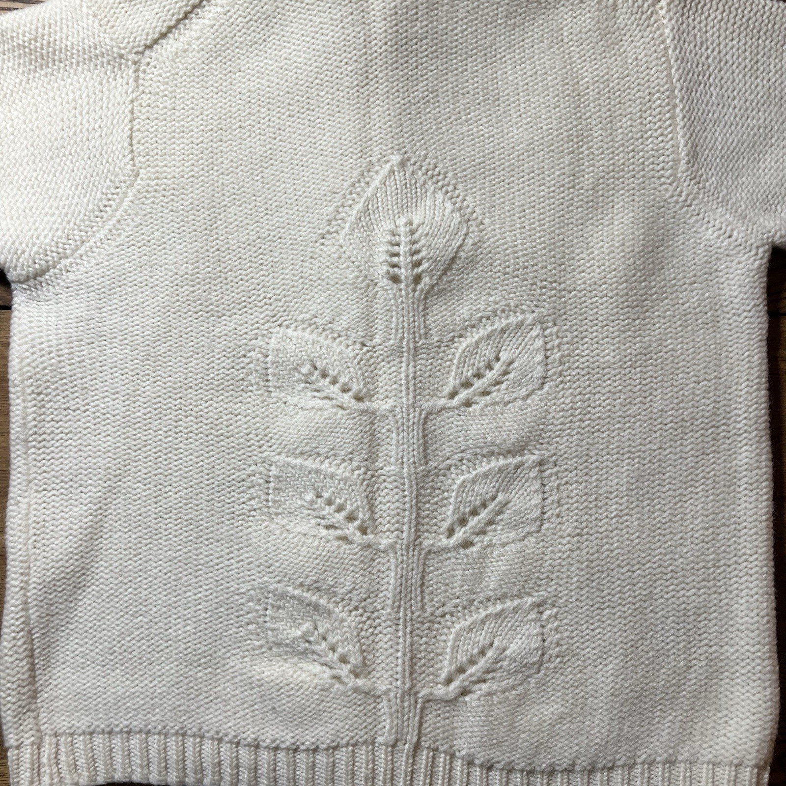 Vintage 60s Miles Sweaters Leaf Pattern Knit Cardigan Shawl Collar Wool Sweater