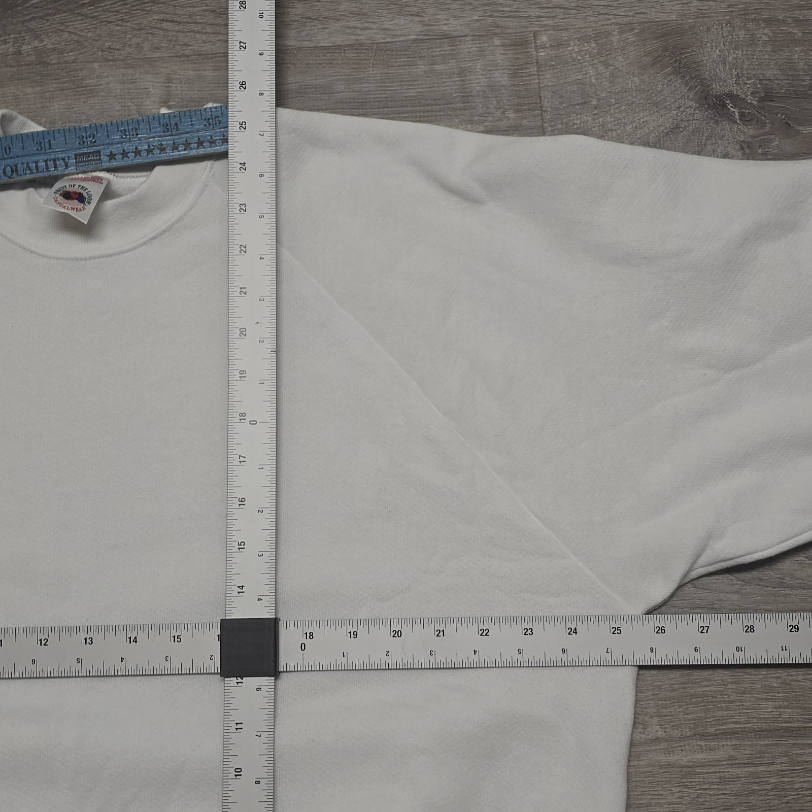 Vintage Ladies Fruit Of The Loom Blank White Sweatshirt USA Made XL Raglan 90s