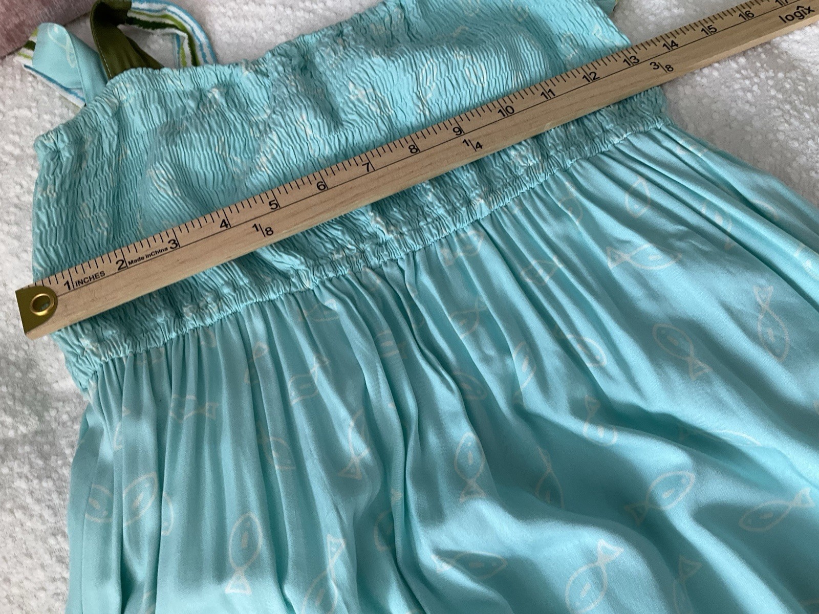 80s Vintage Artisan Sundress By Usindo, Indonesia, M, Green/Blue, Sequin Details