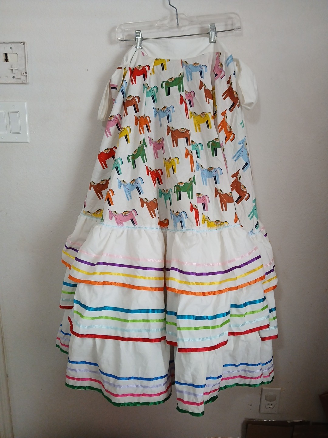 Mexican Unique Jalisco Dance Folklorico Horses Pony Double Circle Skirt Artisan