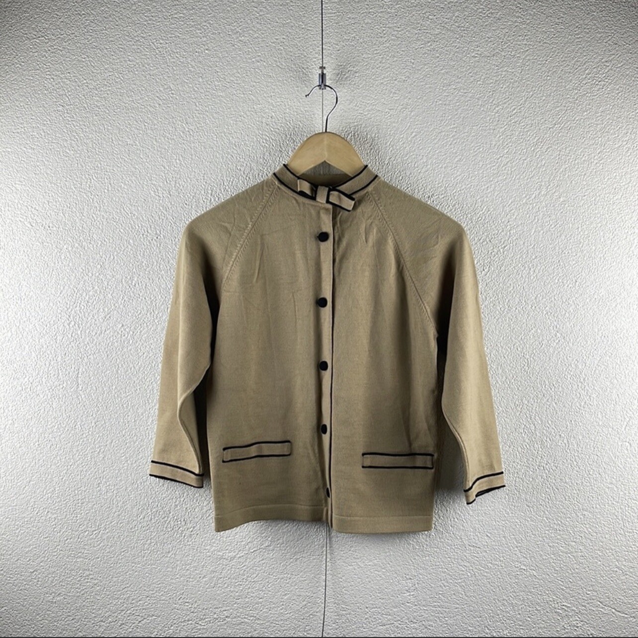 Vintage l 50s S Jonathan Phillips Classic Preppy Pinup Bow Knit Cardigan Sweater