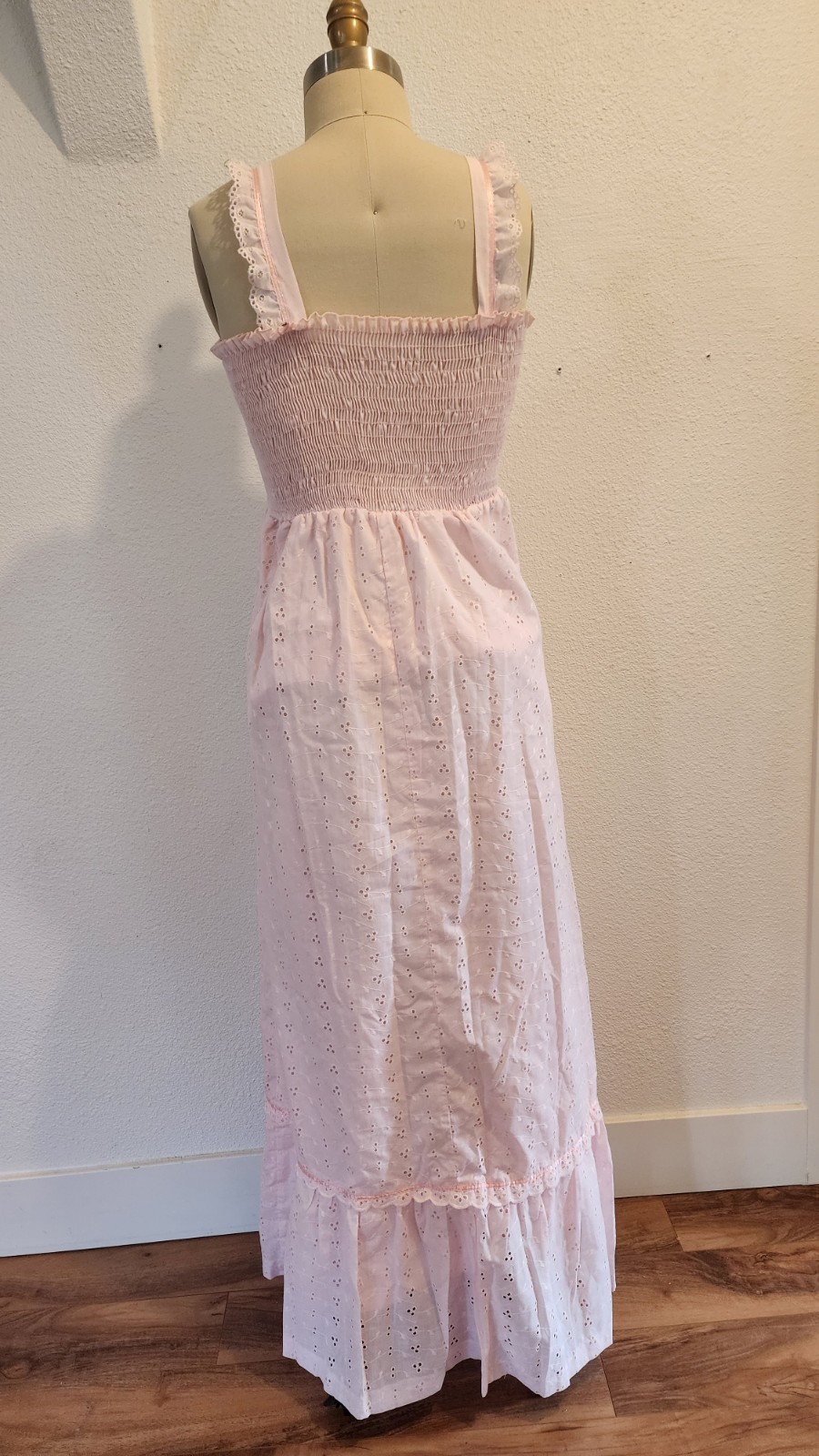 City Fox Vintage Semi Sheer Baby Pink Straps Maxi Dress 13 Styled In California