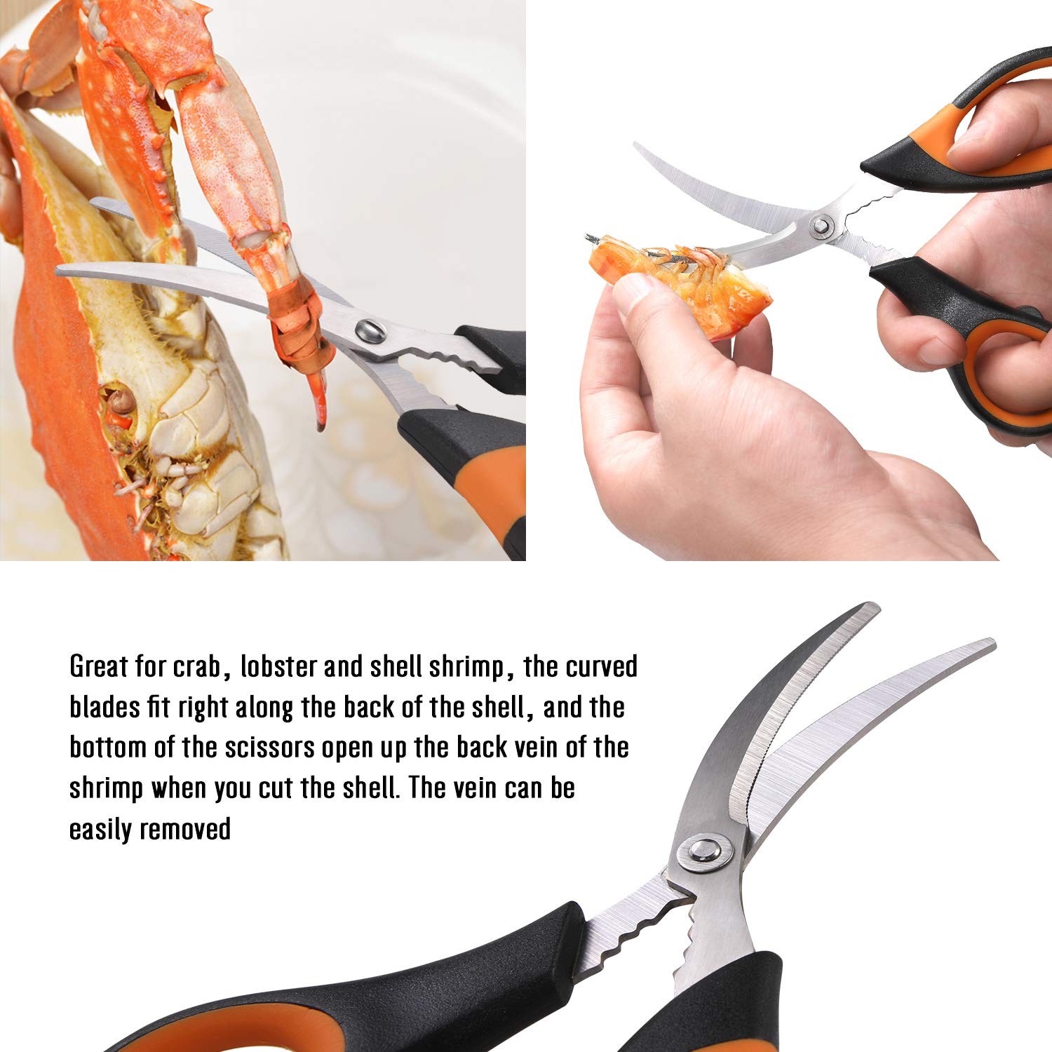 Hiware 20pc Seafood Tool Set: 6 Crab Crackers, 6 Lobster Shellers, Forks, Scisso