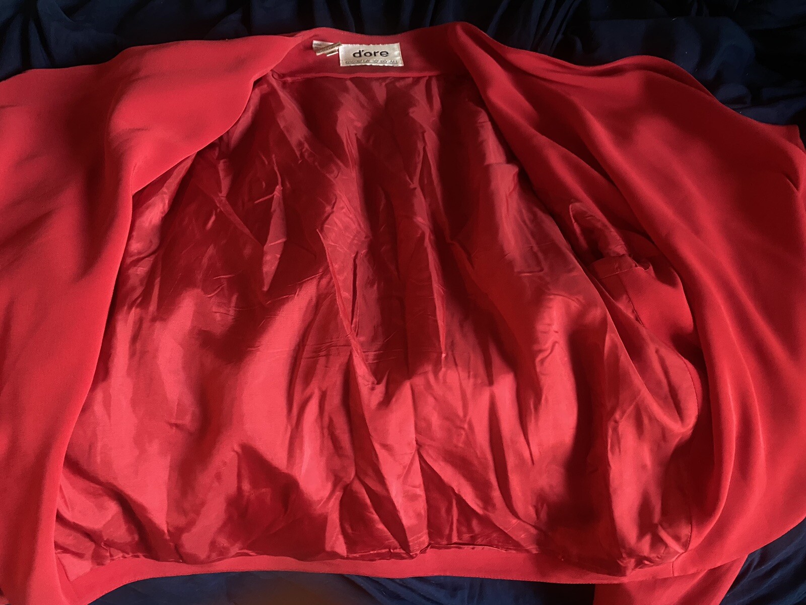 D”ore By Della Roufogali Womens Beaded Sequin Red Cardigan Sz 12 Open Front