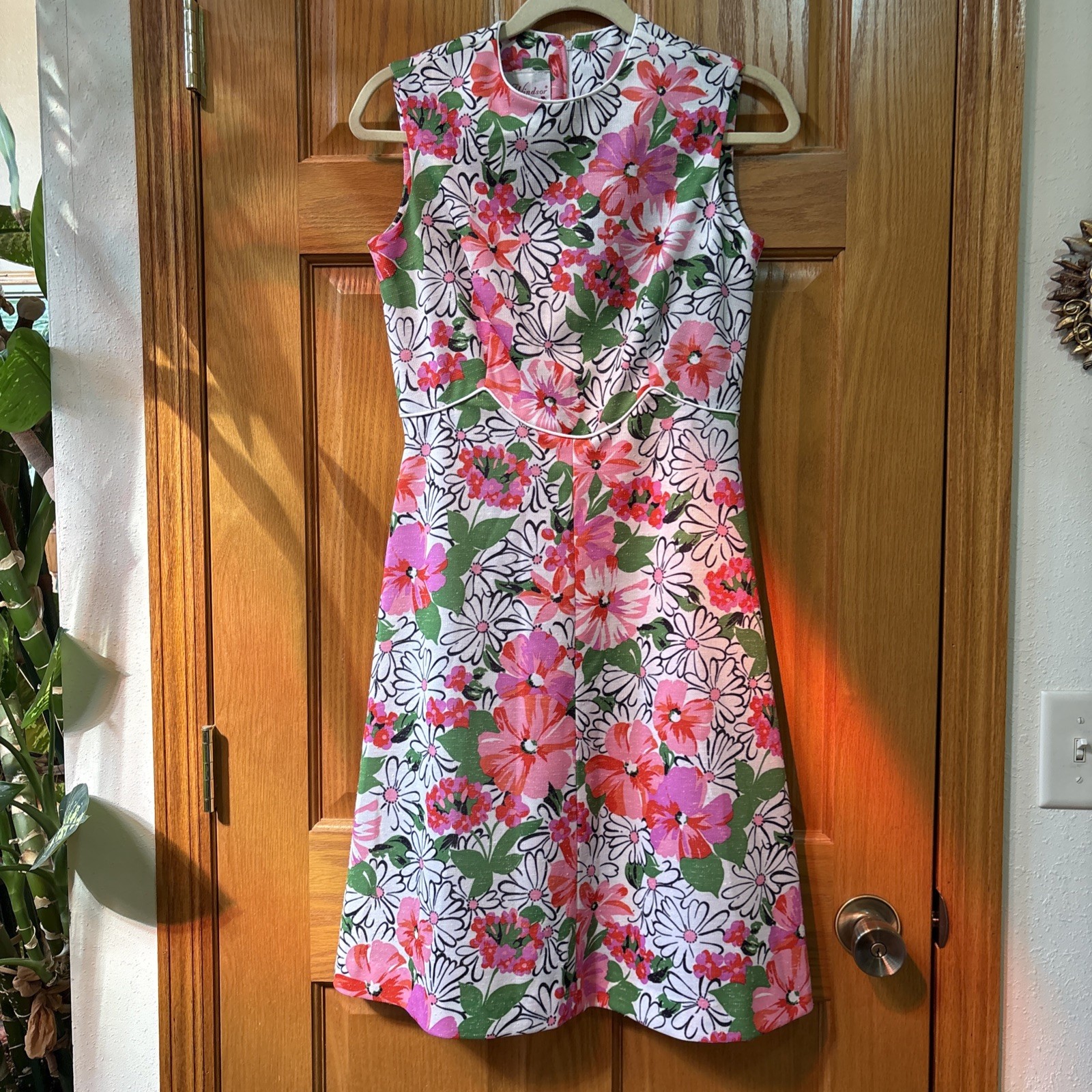 Vintage 60s 70s Kay Windsor Dress Floral Hawaiian Pool Hostess Beach