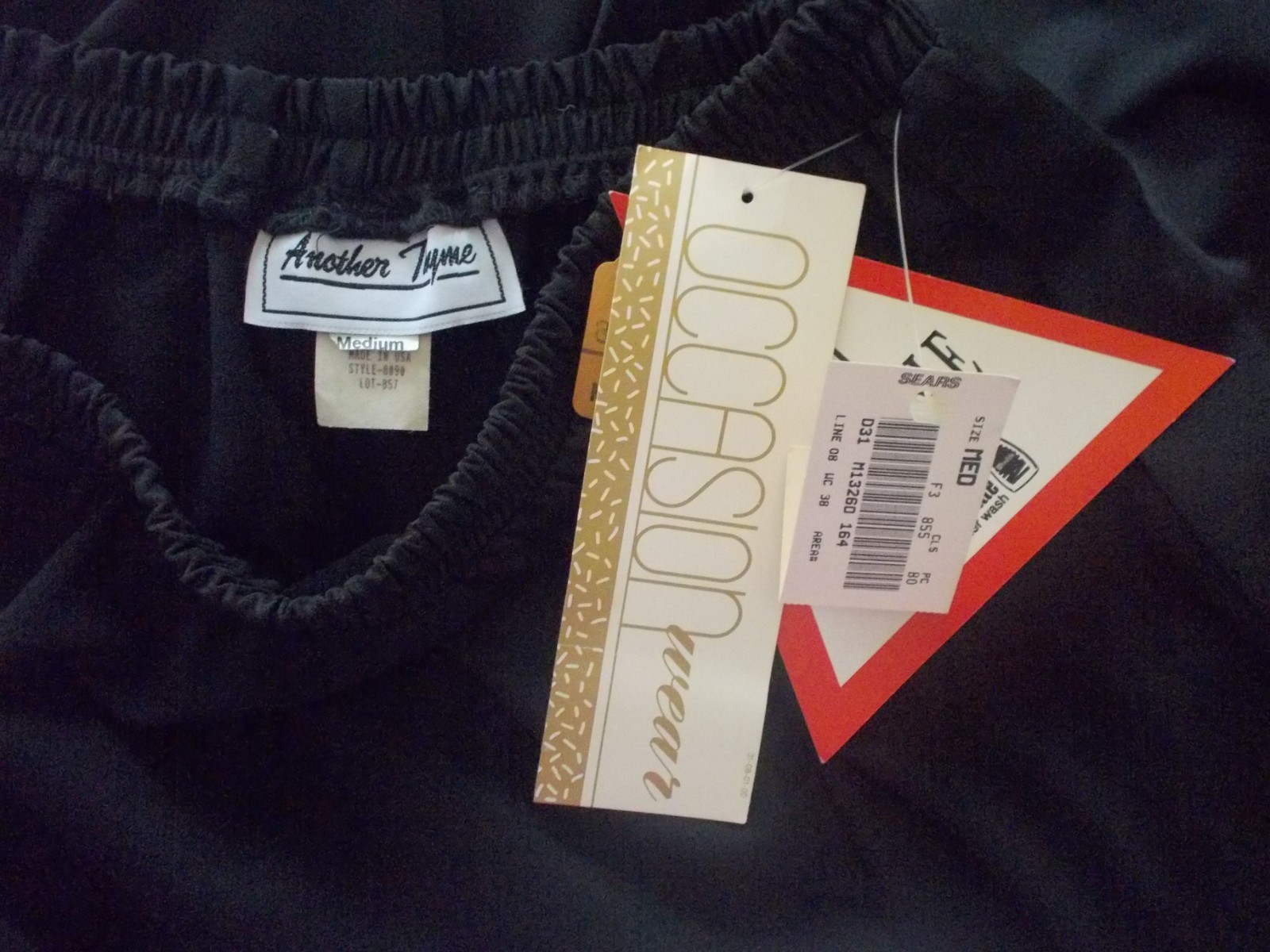 NOST VTG ANOTHER THYME Sears Black Sheer Occasion Wear Midi Skirt USA Sz M
