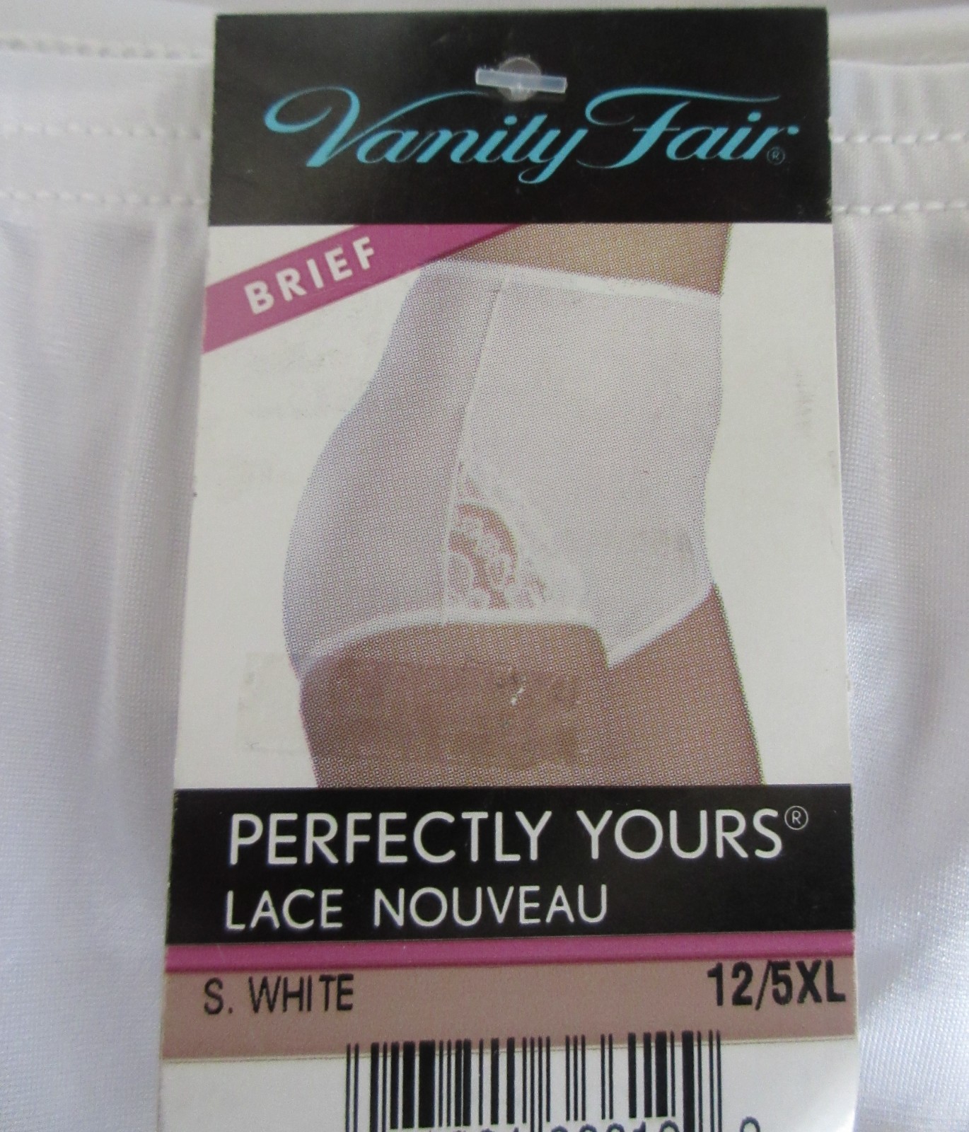 NOS VANITY FAIR 13001 WHITE SISSY hi waist GRANNY LACE leg panties sz 12/5XL
