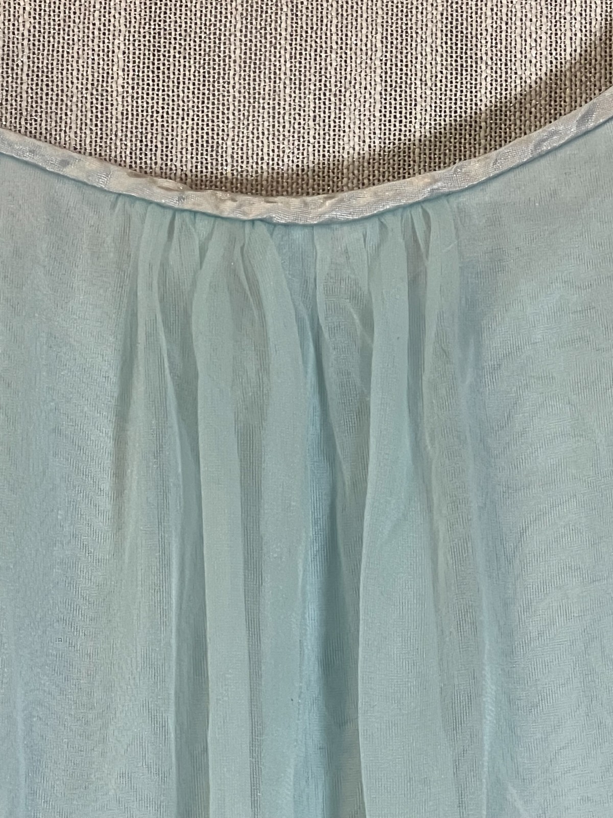 Vintage Gossard Artemis BLUE CHIFFON NIGHTGOWN~Babydoll Nightie*S Sleepwear*Rose