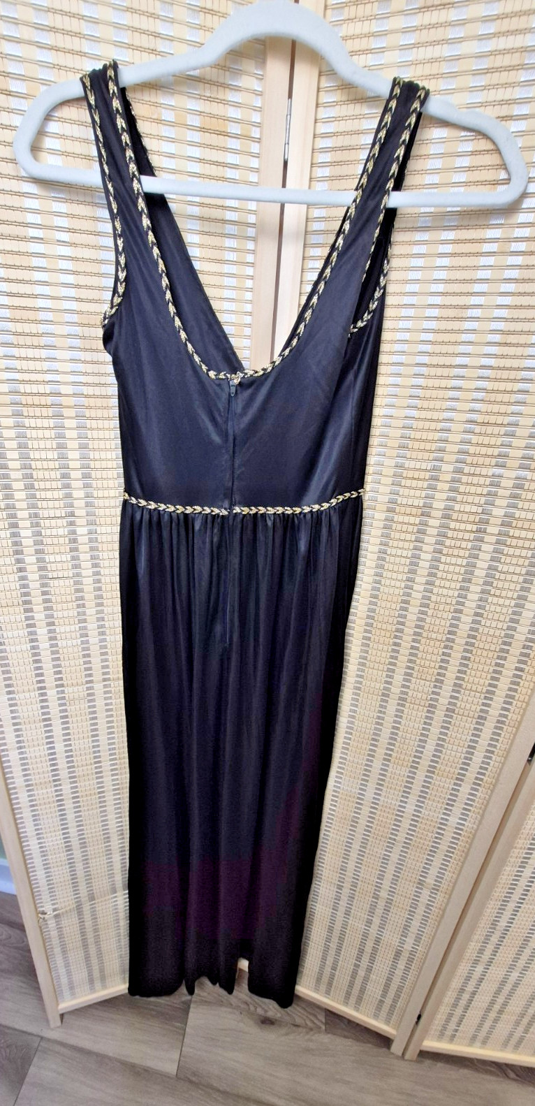 RARE VTG 70s Disco Karida Sheer Black Dress Long Studio 54 Glamour Small Sz 4-6
