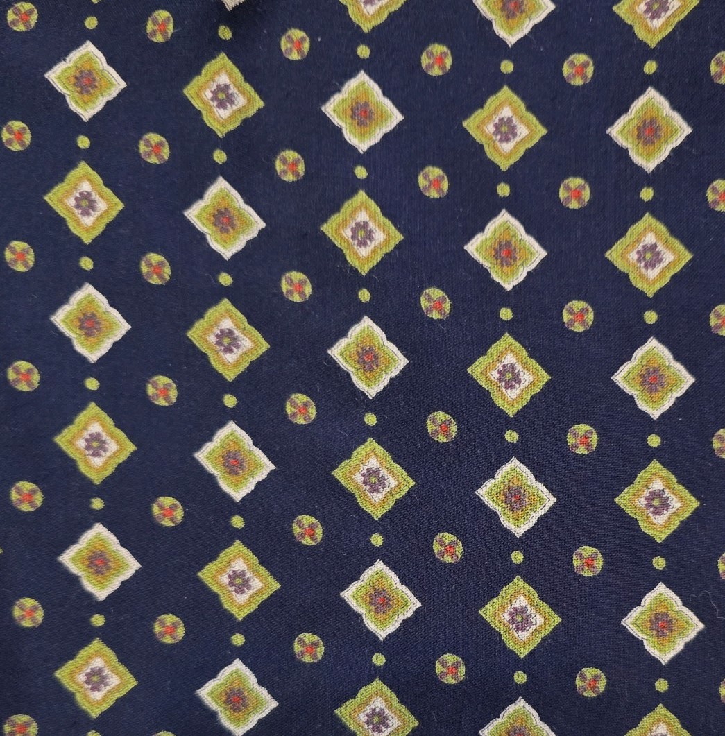 Vintage Navy Erika&rsquo;s Place Geometric Patterned Dress – Size 11/12