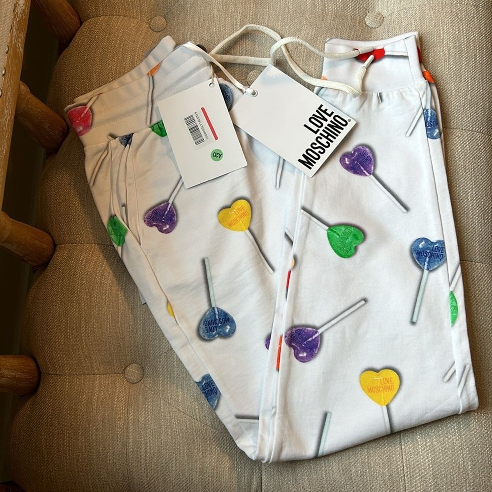 NWT 🍭 LOVE MOSCHINO | Lollipop Drawstring Sweatpants | US Small 🍭