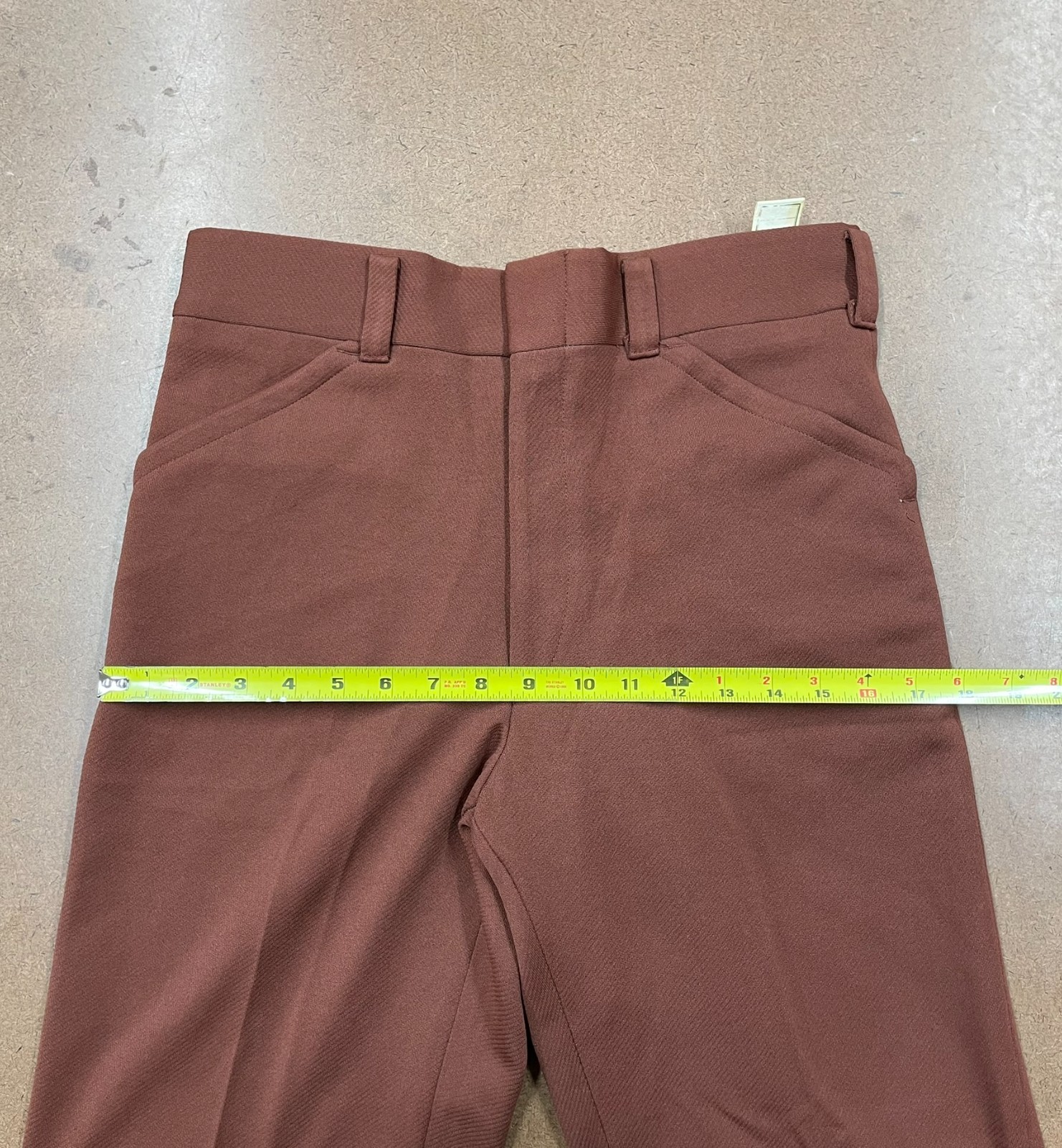 Vintage 70s Studio Pne Rust Brown High-Waisted Flare Leg Trousers