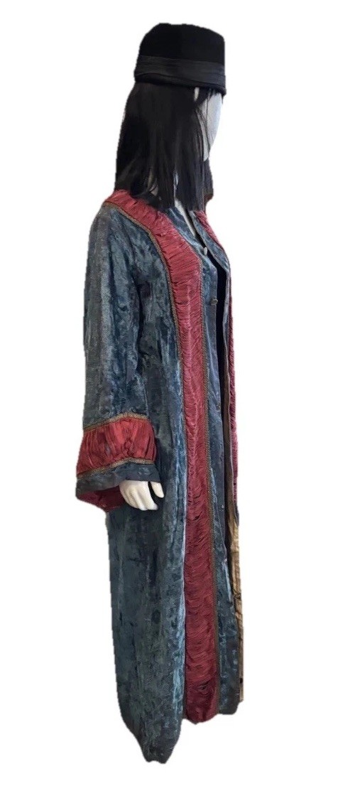 Antique Victorian Banyan Robe/Coat- Velvet, Silk And Cotton.￼