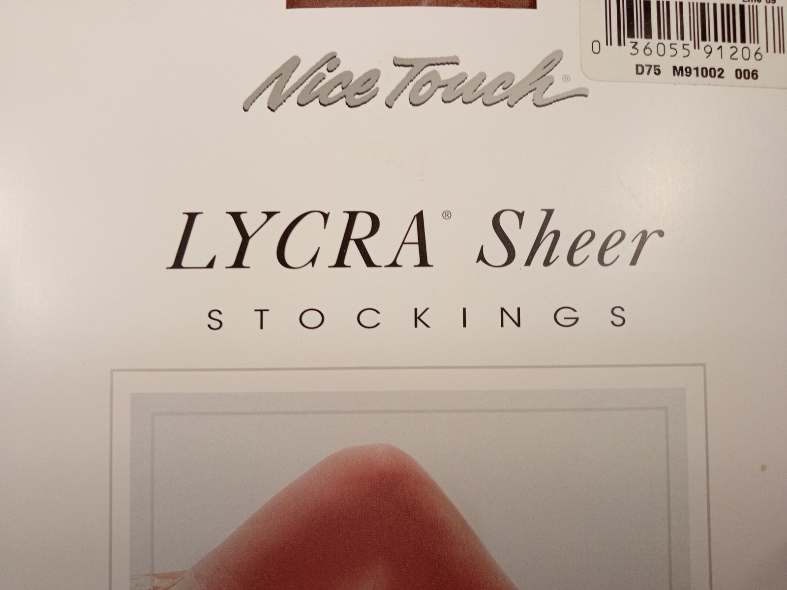 Vintage Sears Nice Touch Lycra Sheer Leg Gartered Stockings Nude Size B 20 Denie