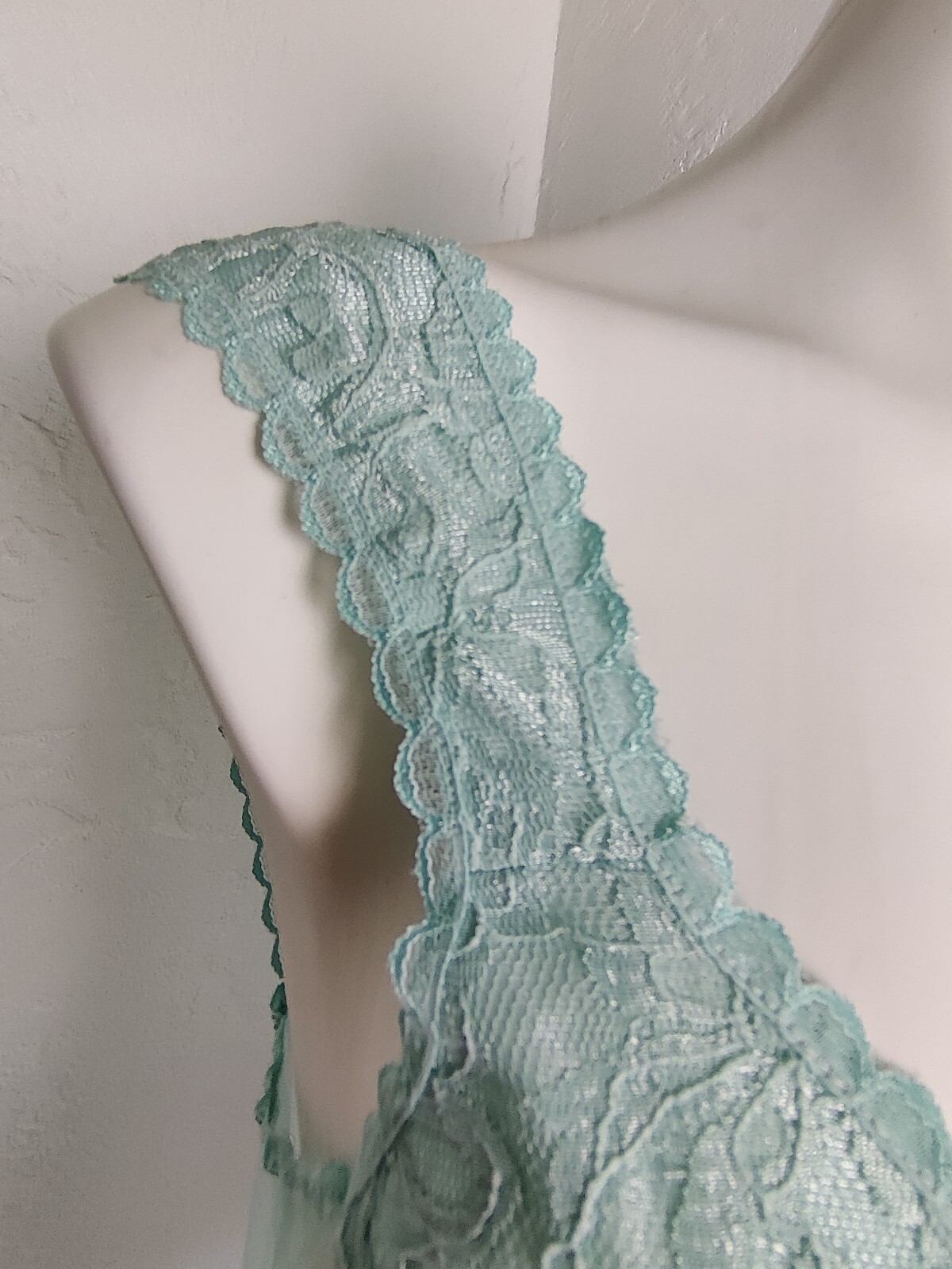 Vintage Alana Gale Large Sexy Babydoll 4663 Nightie Ruffle Lace Chiffon Aqua EVC